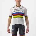 Quick Step-Alpha Vinyl Straßenrad Weltmeister Regenbogentrikot 2022 Competizione Radtrikot kurzarm-Radsport-Profi-Team Radtrikot De Quick Step-Alpha Vinyl Straßenrad Weltmeister Regenbogentrikot 2022 Competizione Radtrikot kurzarm-Radsport-Profi-Team Radtrikot De