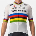 Quick Step-Alpha Vinyl Straßenrad Weltmeister Regenbogentrikot 2022 Competizione Radtrikot kurzarm-Radsport-Profi-Team Radtrikot De Quick Step-Alpha Vinyl Straßenrad Weltmeister Regenbogentrikot 2022 Competizione Radtrikot kurzarm-Radsport-Profi-Team Radtrikot De