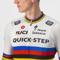 Quick Step-Alpha Vinyl Straßenrad Weltmeister Regenbogentrikot 2022 Competizione Radtrikot kurzarm-Radsport-Profi-Team Radtrikot De Quick Step-Alpha Vinyl Straßenrad Weltmeister Regenbogentrikot 2022 Competizione Radtrikot kurzarm-Radsport-Profi-Team Radtrikot De