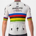 Quick Step-Alpha Vinyl Straßenrad Weltmeister Regenbogentrikot 2022 Competizione Radtrikot kurzarm-Radsport-Profi-Team Radtrikot De Quick Step-Alpha Vinyl Straßenrad Weltmeister Regenbogentrikot 2022 Competizione Radtrikot kurzarm-Radsport-Profi-Team Radtrikot De