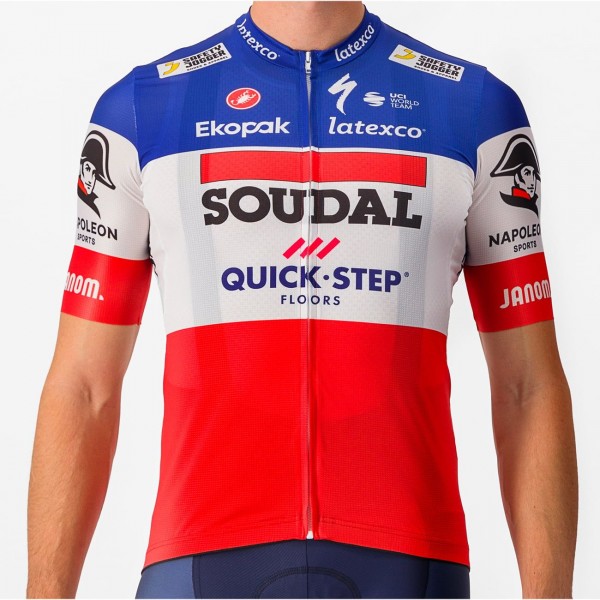 Soudal Quick-Step französischer Meister 2023 Competizione Radtrikot kurzarm-Radsport-Profi-Team Radtrikot De