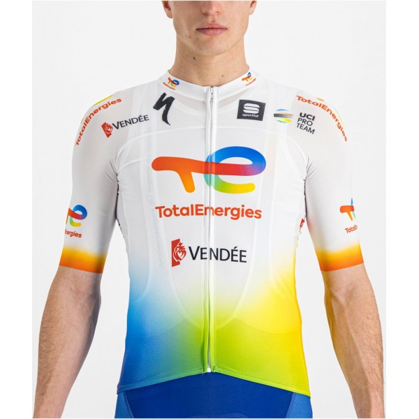 Team TotalEnergies 2022 Radtrikot kurzarm(langer Reißverschluss)-Radsport-Profi-Team Radtrikot De