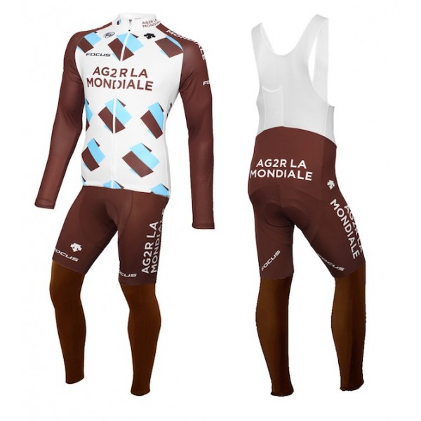 2015 Ag2r La Mondiale Team Fahrradbekleidung Satz Radtrikot Langarm+Lang Trägerhose Radtrikot De 2015 Ag2r La Mondiale Team Fahrradbekleidung Satz Radtrikot Langarm+Lang Trägerhose Radtrikot De