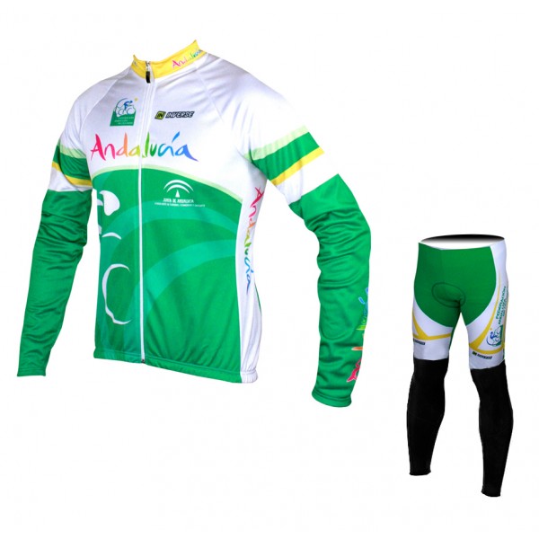 2015 Andalucia Fahrradbekleidung Radtrikot Satz Langarm und Lange Fahrradhose Radtrikot De