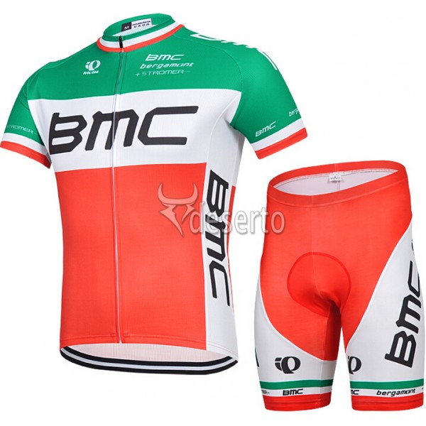 2015 BMC Radbekleidung Radtrikot Kurzarm und Fahrradhosen Kurz Rot und Grün Radtrikot De