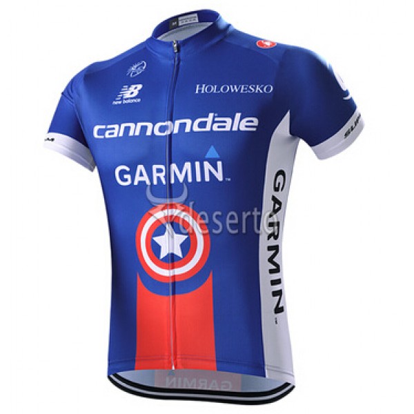 2015 Garmin Cannondale Radtrikot Kurzarm Blau Radtrikot De