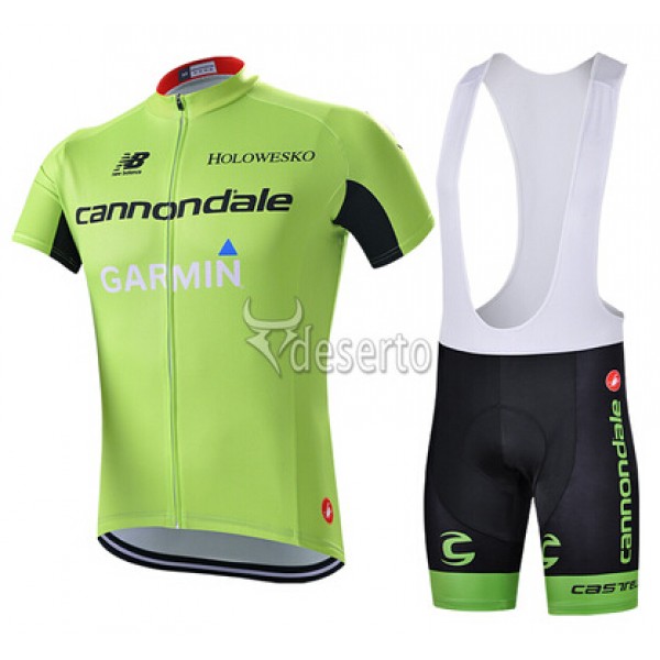 2015 Garmin Cannondale Fahrradbekleidung Satz Fahrradtrikot Kurzarm Trikot und Kurz Trägerhose Grün Radtrikot De