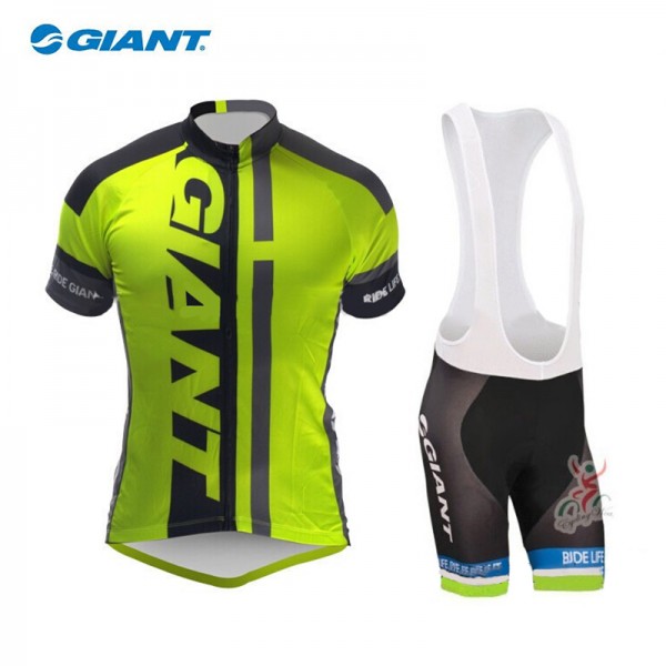 2015 giant Grün Fahrradbekleidung Satz Fahrradtrikot Kurzarm Trikot und Kurz Trägerhose Radtrikot De
