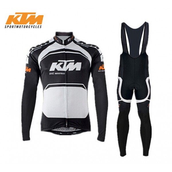 2015 KTM Fahrradbekleidung Radtrikot Satz Langarm und Lange Trägerhose Radtrikot De