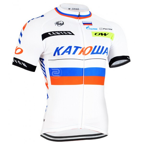 2015 Katusha Radtrikot Kurzarm valkoinen Radtrikot De 2015 Katusha Radtrikot Kurzarm valkoinen Radtrikot De