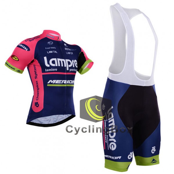 2015 Lampre Merida Fahrradbekleidung Satz Fahrradtrikot Kurzarm Trikot und Kurz Trägerhose Radtrikot De