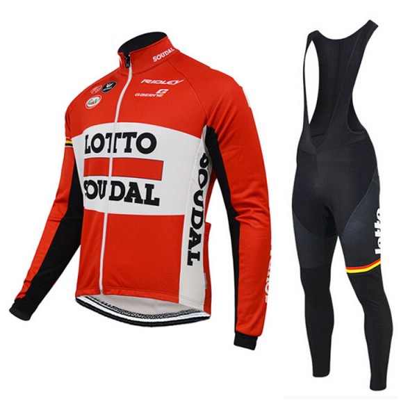 2015 Lotto Soudal Fahrradbekleidung Radtrikot Satz Langarm und Lange Trägerhose Radtrikot De