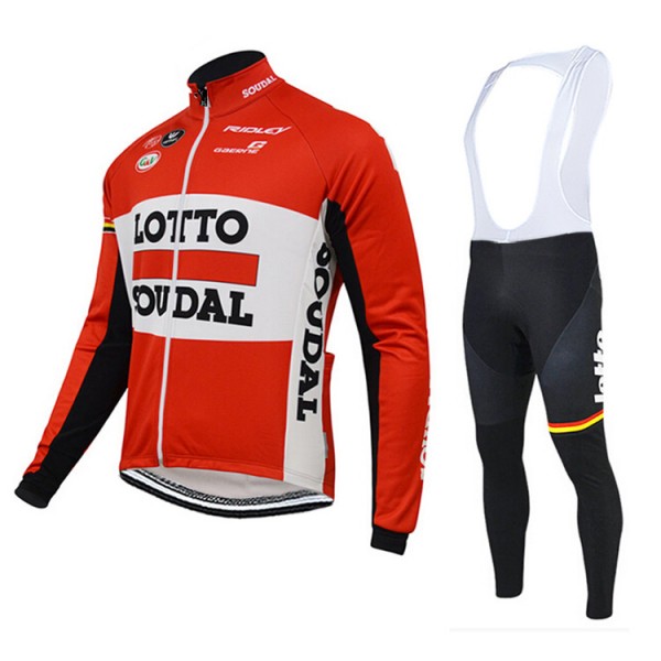 2015 Lotto Soudal Fahrradbekleidung Radtrikot Satz Langarm und Lange Trägerhose Radtrikot De