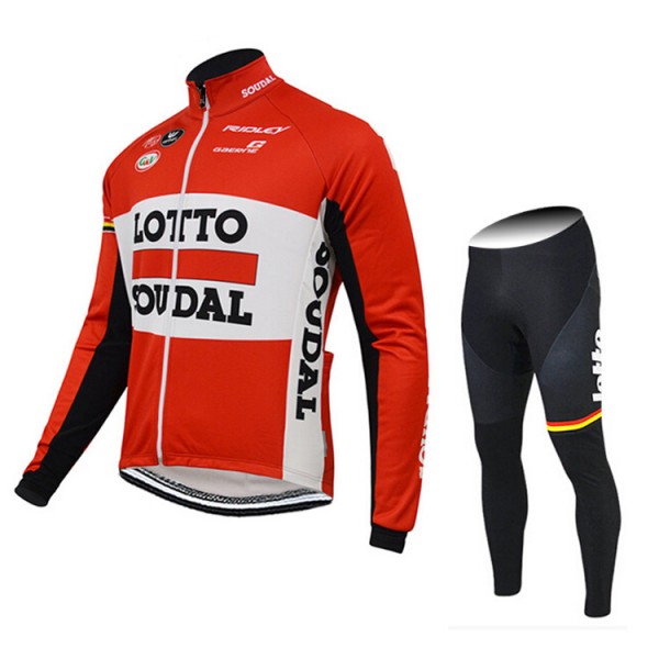 2015 Lotto Soudal Fahrradbekleidung Radtrikot Satz Langarm und Lange Fahrradhose Radtrikot De