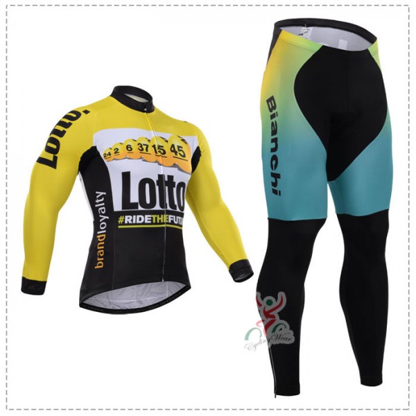 2015 Lotto Bianchi Fahrradbekleidung Radtrikot Satz Langarm und Lange Fahrradhose Radtrikot De