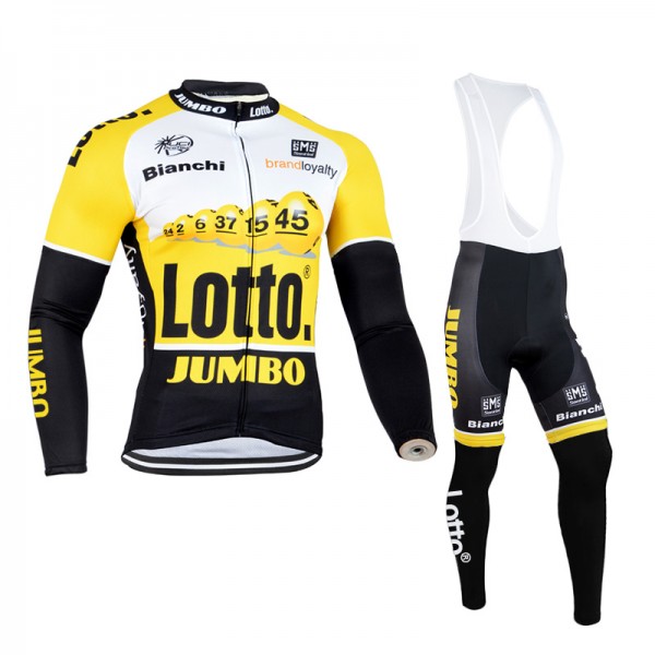 2015 Lotto Fahrradbekleidung Radtrikot Satz Langarm und Lange Trägerhose Radtrikot De
