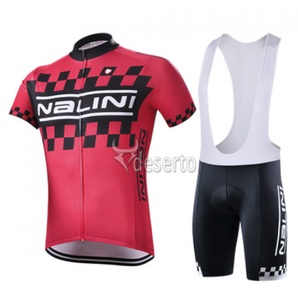 2015 Nalini Racing-Drapeau Rot Fahrradbekleidung Satz Fahrradtrikot Kurzarm Trikot und Kurz Trägerhose Radtrikot De