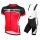 2015 Nalini Tescio Schwarz-Rot Fahrradbekleidung Satz Fahrradtrikot Kurzarm Trikot und Kurz Trägerhose Radtrikot De