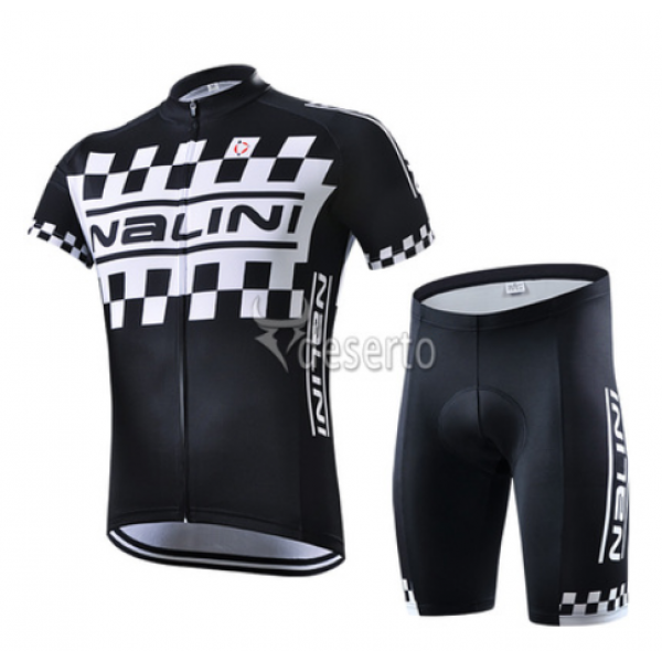 2015 Nalini Racing-Drapeau Schwarz Radbekleidung Radtrikot Kurzarm und Fahrradhosen Kurz Radtrikot De