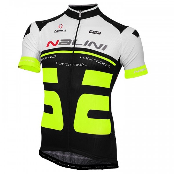 2015 Nalini Bao Weiß-Schwarz Fluo Radtrikot Kurzarm Radtrikot De