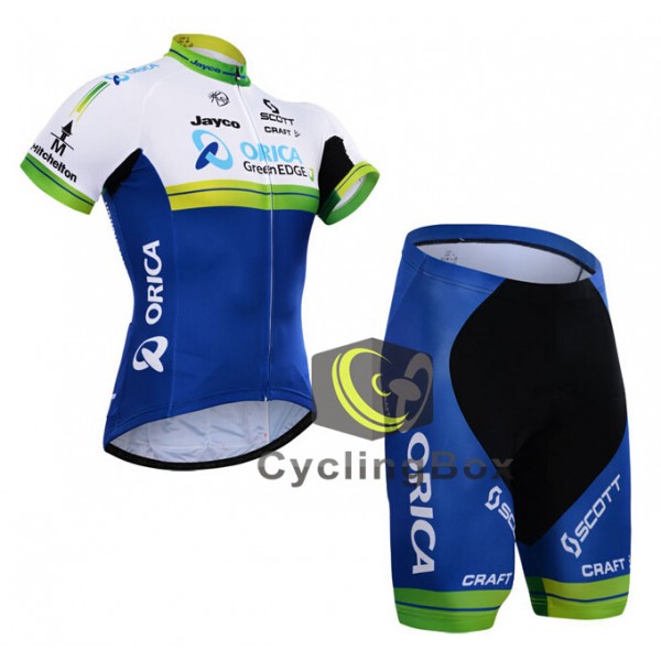 2015 ORICA GreenEDGE Radbekleidung Radtrikot Kurzarm und Fahrradhosen Kurz Radtrikot De