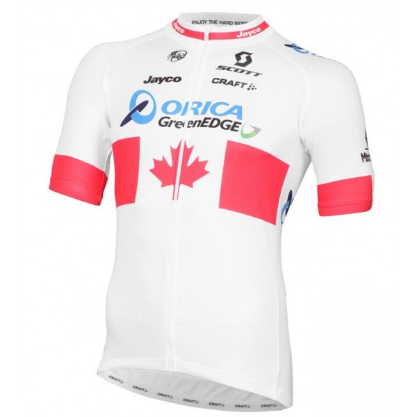 2015 ORICA GREENEDGE Canadian Champion Radtrikot Kurzarm Radtrikot De