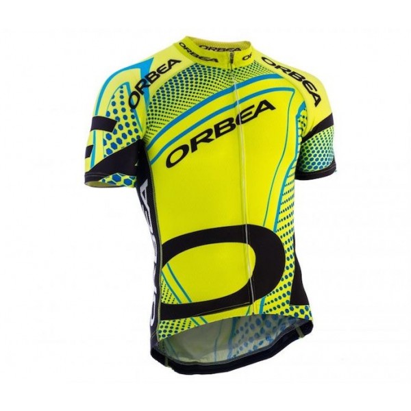 2015 Orbea fluo Gelb Blau Radtrikot Kurzarm Radtrikot De