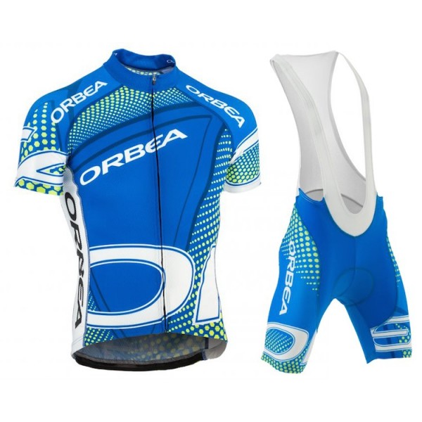 2015 Orbea Blau Grün Fahrradbekleidung Satz Fahrradtrikot Kurzarm Trikot und Kurz Trägerhose Radtrikot De