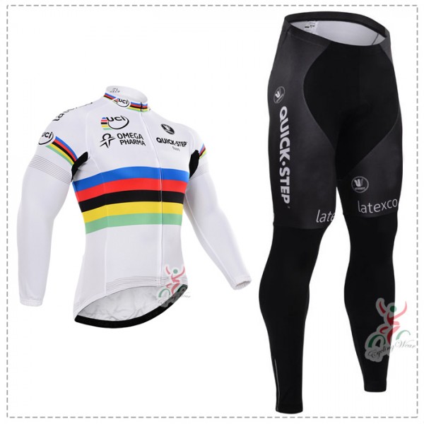 2015 Quick Step Fahrradbekleidung Radtrikot Satz Langarm und Lange Fahrradhose Radtrikot De