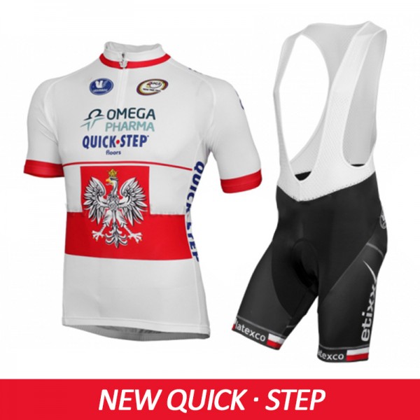 2015 Omega Pharma Quick Step Fahrradbekleidung Satz Fahrradtrikot Kurzarm Trikot und Kurz Trägerhose Radtrikot De