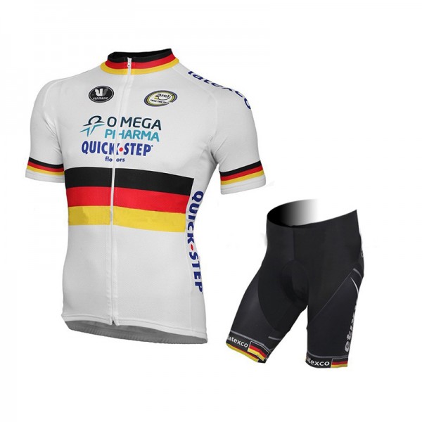 2015 Omega Pharma Quick Step Radbekleidung Radtrikot Kurzarm und Fahrradhosen Kurz Weiß Radtrikot De