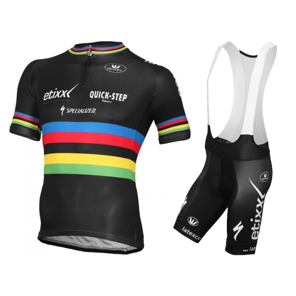 Etixx Quick-Step Champion Du Monde 2015 Fahrradbekleidung Satz Fahrradtrikot Kurzarm Trikot und Kurz Trägerhose Radtrikot De Etixx Quick-Step Champion Du Monde 2015 Fahrradbekleidung Satz Fahrradtrikot Kurzarm Trikot und Kurz Trägerhose Radtrikot De
