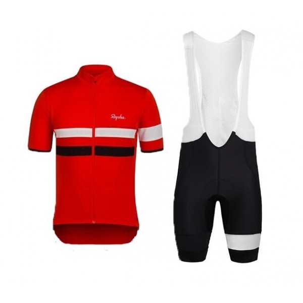 2015 Rapha Rote Fahrradbekleidung Satz Fahrradtrikot Kurzarm Trikot und Kurz Trägerhose Radtrikot De