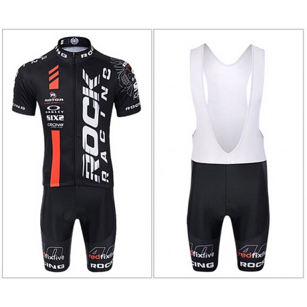 2015 Rock Racing Fahrradbekleidung Satz Fahrradtrikot Kurzarm Trikot und Kurz Trägerhose rot schwarz Radtrikot De