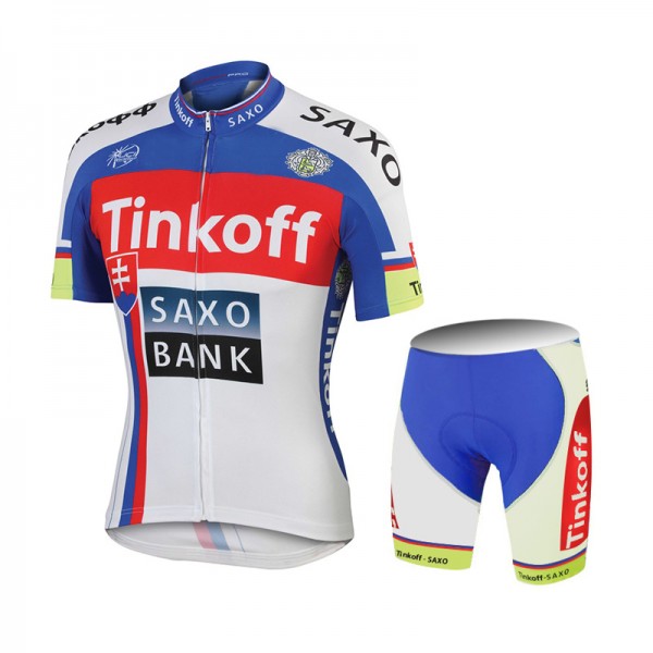 2015 Saxo bank Tionkff Radbekleidung Radtrikot Kurzarm und Fahrradhosen Kurz Blau Radtrikot De