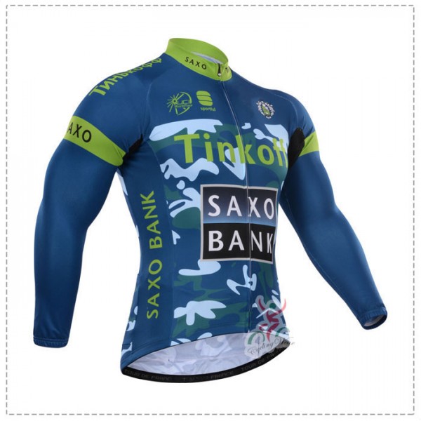 2015 Tinkoff Saxo Bank Camouflage Blau Fahrradtrikot Langarm Grün Radtrikot De