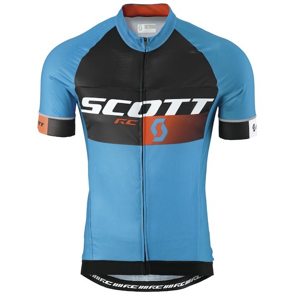 2015 Scott RC Pro Schwarz-Blau Radtrikot Kurzarm Radtrikot De