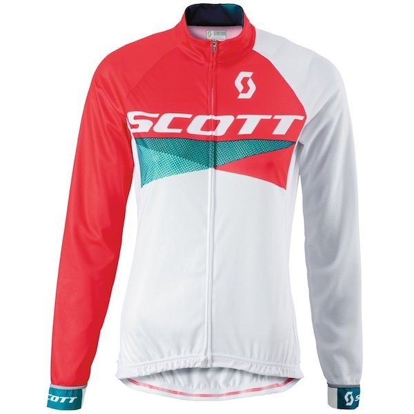 2015 Scott RC Weiß/Rot Damen Radtrikot Langarm Radtrikot De