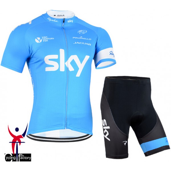 2015 Sky Maillot Cyclisme Courte Blau und Kurz Radhose Radtrikot De