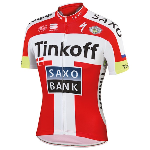 2015 Tinkoff-Saxo Bank Champion danoise Radtrikot Kurzarm Radtrikot De