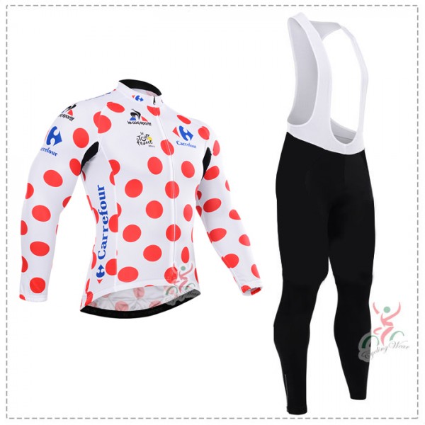 2015 Tour de France Fahrradbekleidung Radtrikot Satz Langarm und Lange Trägerhose Radtrikot De