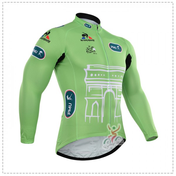 2015 Tour de France Fahrradtrikot Langarm vert Radtrikot De