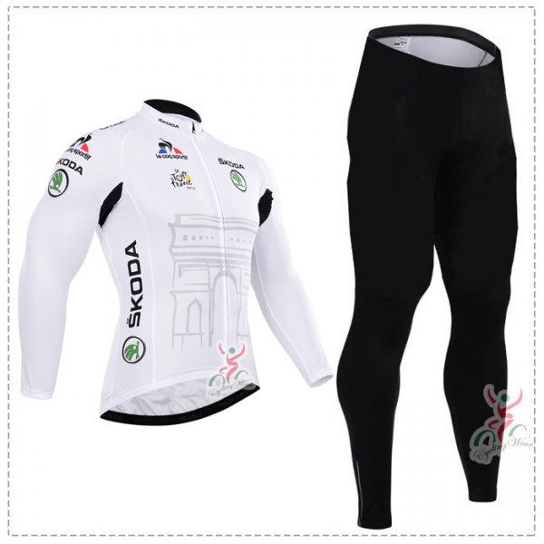 2015 Tour de France Blanc Fahrradbekleidung Radtrikot Satz Langarm und Lange Fahrradhose Radtrikot De 2015 Tour de France Blanc Fahrradbekleidung Radtrikot Satz Langarm und Lange Fahrradhose Radtrikot De