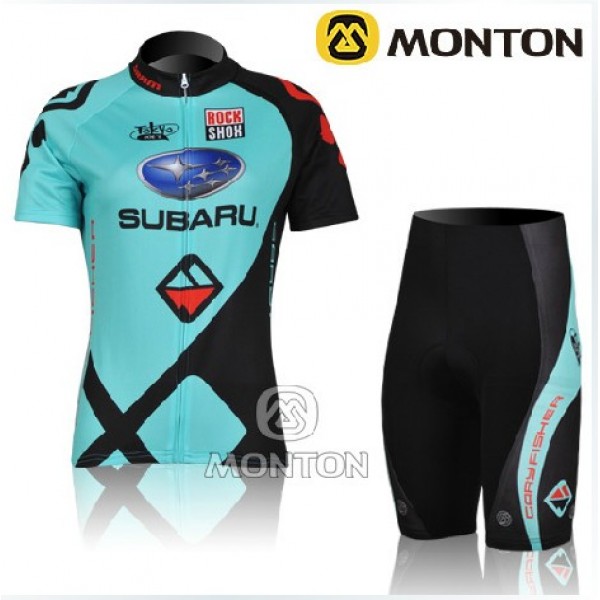 2011 Damen subaru green Radbekleidung Radtrikot Kurzarm und Fahrradhosen Kurz Radtrikot De