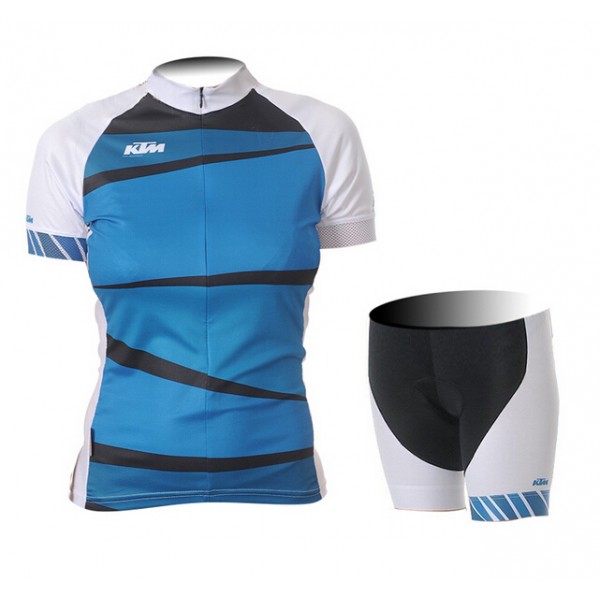 2015 KTM Damen blau Radbekleidung Radtrikot Kurzarm und Fahrradhosen Kurz Radtrikot De