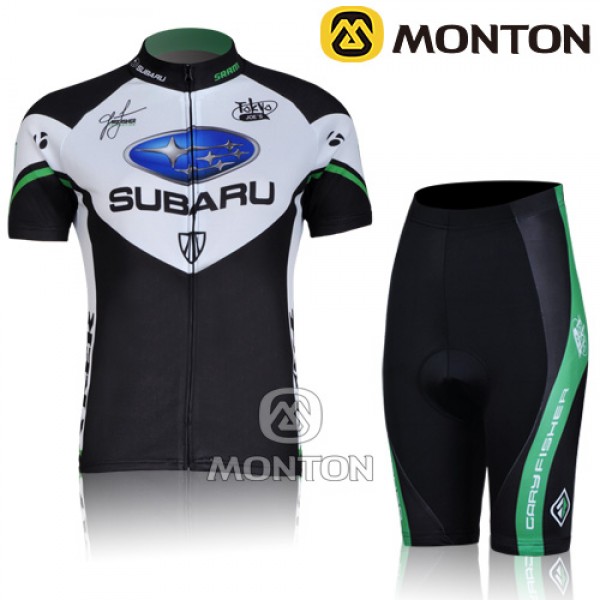 2011 SUBARU Damen Radbekleidung Radtrikot Kurzarm und Fahrradhosen Kurz Grün Radtrikot De