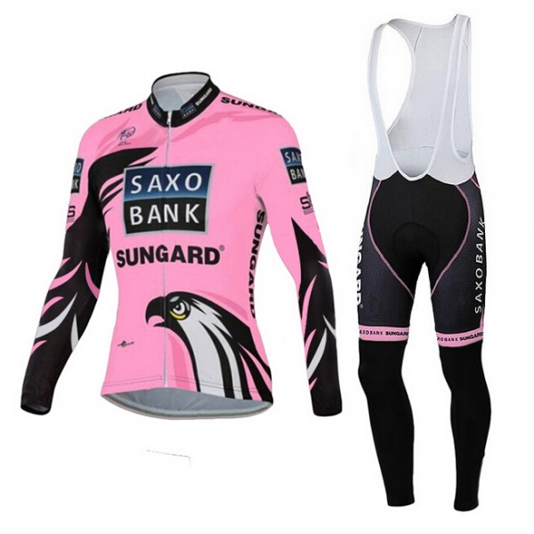 2015 Saxo Bank Sungard Damen Fahrradbekleidung Radtrikot Satz Langarm und Lange Trägerhose Radtrikot De