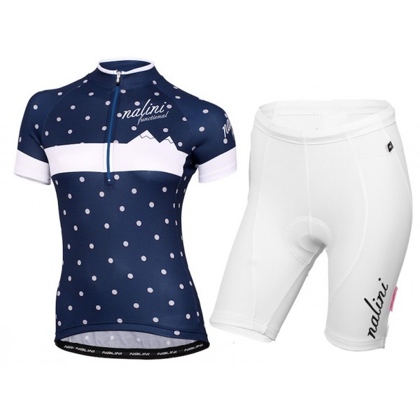 2015 Nalini Siele Blau Snow Damen Radbekleidung Radtrikot Kurzarm und Fahrradhosen Kurz Radtrikot De