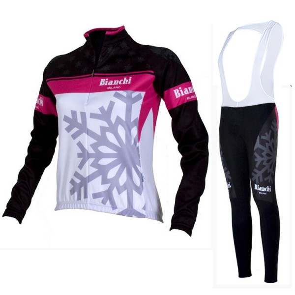 2015 Damen Bianchi Fahrradbekleidung Radtrikot Satz Langarm und Lange Fahrradhose Radtrikot De