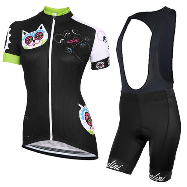 2015 Damen Nalini Cat color Damen Fahrradbekleidung Satz Fahrradtrikot Kurzarm Trikot und Kurz Trägerhose Radtrikot De